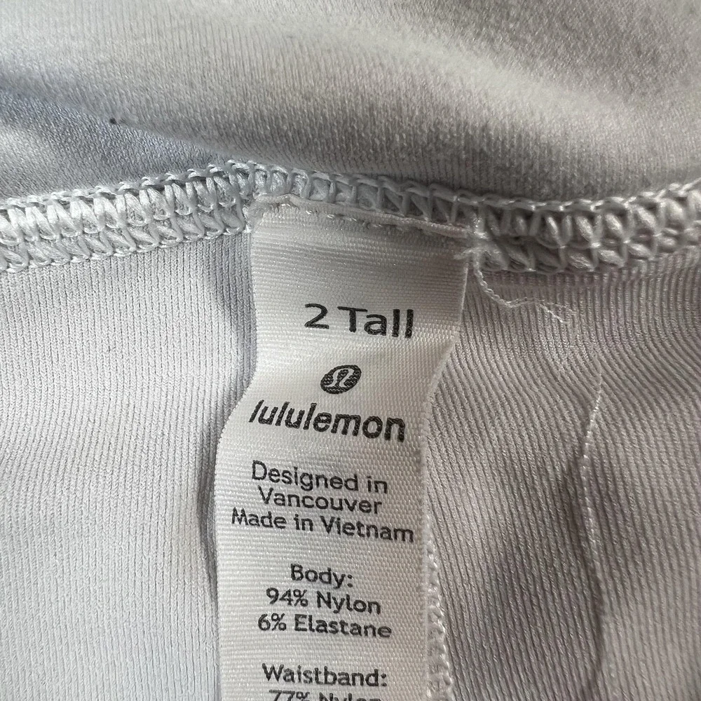 Lululemon Skort Womens 2 Tall Gray Athletic Running Tennis Lined Zip Pocket